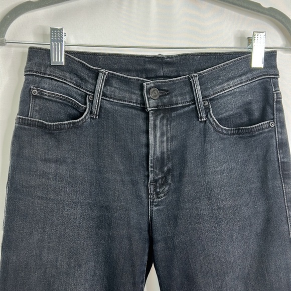 Mother 9” rise Rascal Ankle Snippet in Blackbird - Picture 4 of 9